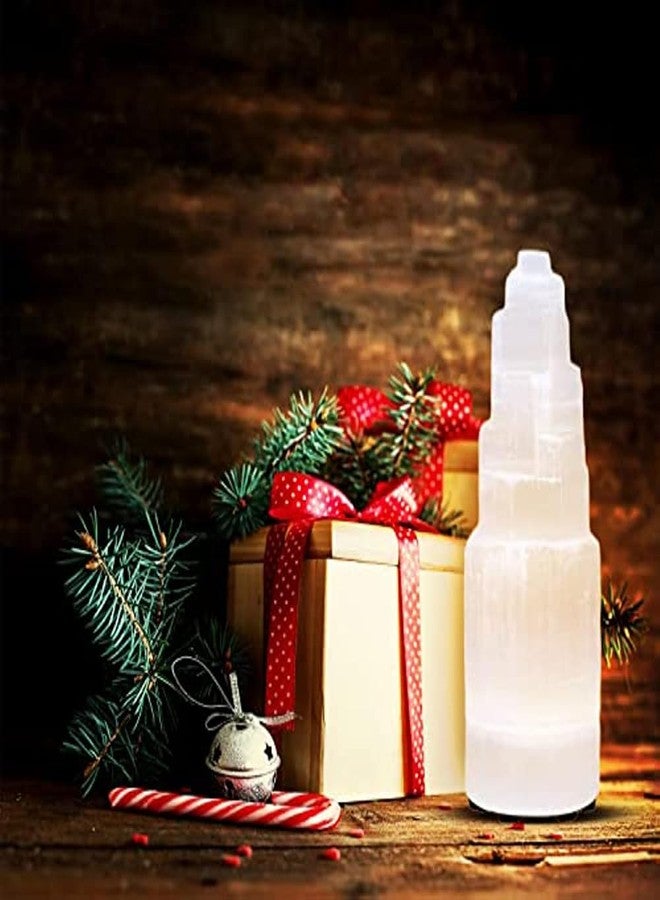 AierCrystal Natural Selenite Crystal Selenium Skyscraper Tower Carving Statue Home Decoration Stone Gypsum Tower for Home Decor Ornaments (15cm-1pcs) - Image 4